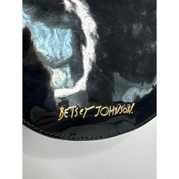 Betsey Johnson Floral Sugar Skull Crown gem black round Crossbody Bag - Picture 8 of 15